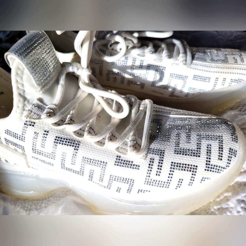 Steve Madden Maxima-S Silver Sparkley Sneakers